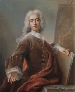 Expertise des œuvres de l'artiste et présentation de celui-ci, “Autoportrait” de Charles-Antoine Coypel, intituler "Charles Antoine Coypel, Portrait de l'artiste (1734), autoportrait, Los Angeles, Getty Center.