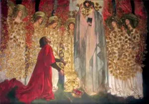 Expertise des œuvres de l'artiste "Edwin Austin Abbey" et présentation de celui-ci, oeuvre "JSans titre, vers 1890"