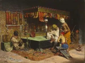 Expertise des œuvres de l'artiste "José Villegas y Cordero" et présentation de celui-ci, oeuvre "The Slipper Merchant in Morocco, 1872"