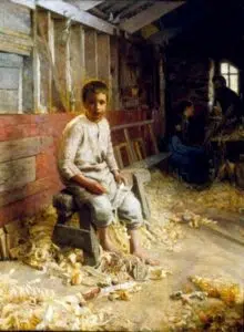 Expertise des œuvres de l'artiste "Edward Emerson Simmons" et présentation de celui-ci, oeuvre "Le Fils du Charpentier par Edward Simmons 1888-89"