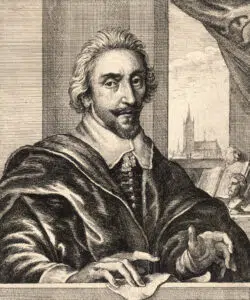 Expertise des œuvres de l'artiste et présentation de celui-ci, portrait de l'artiste "Adriaen Pietersz van de Venne", Autoportrait de Adriaen Pietersz. van de Venne, gravé par Wenceslas Hollar pour le Het Gulden Cabinet de Cornelis de Bie (1662)
