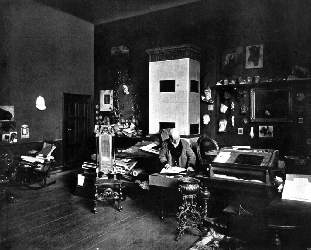 Adolph Menzel dans son atelier en 1898.Expertise et estimation par Fabien Robaldo.