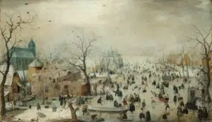 Expertise des œuvres de l'artiste "Hendrick Avercamp" et présentation de celui-ci, oeuvre "Paysage d'hiver, c. 1608, 78 × 132 cm, Rijksmuseum"