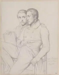 Au second plan Paul est dessiné par Hippolyte Flandrin qui est lui-même au premier plan dessiné par Paul, Double autoportrait d'Hippolyte et Paul Flandrin (1835), Paris, musée du Louvre. Expertise et estimation par le cabinet Robaldo.