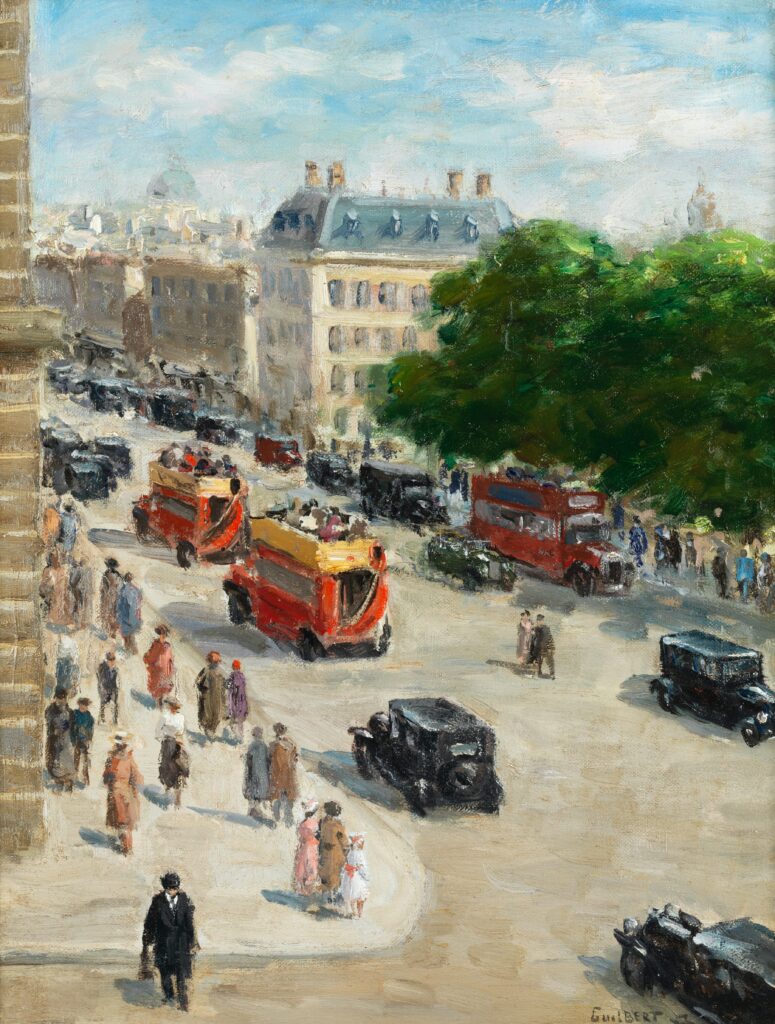 Expertise des œuvres de l'artiste "Narcisse Guilbert" et présentation de celui-ci, oeuvre "Rue de Londres Collection privée"