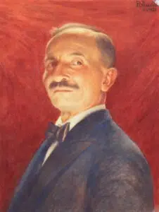 Expertise et estimation par le cabinet Robaldo. présentation de l'artiste : Rodolfo Amoedo, Autoportrait, 1921.