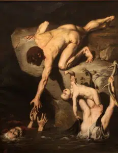 Expertise des œuvres de l'artiste "Joseph-Désiré Court" et présentation de celui-ci, oeuvre "Scene of deluge"