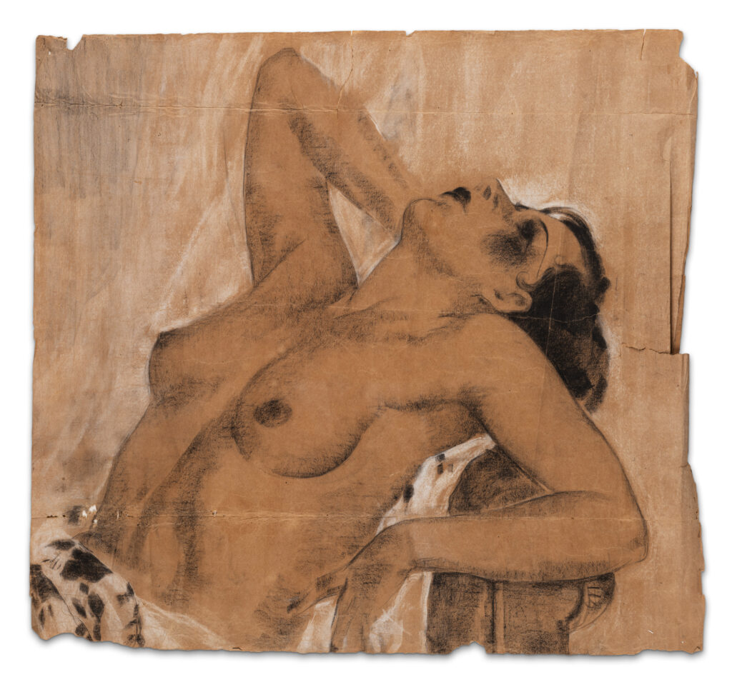 Ⓟ Le Van De (1906-1966), Fusain et crayon blanc sur papier Non signé 73 x 80,5 cm, adjugé 7 500 €