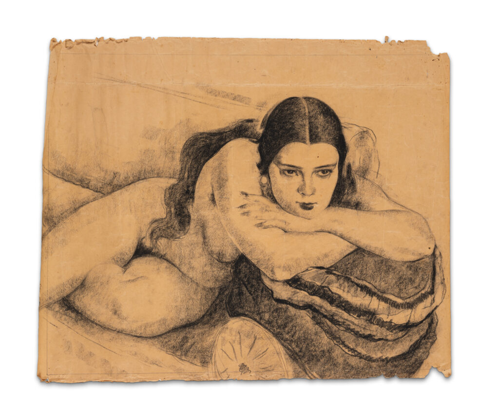 Ⓟ Le Van De (1906-1966), Fusain sur papier Non signé 53,5 x 65,5 cm, adjugé 4 800 €