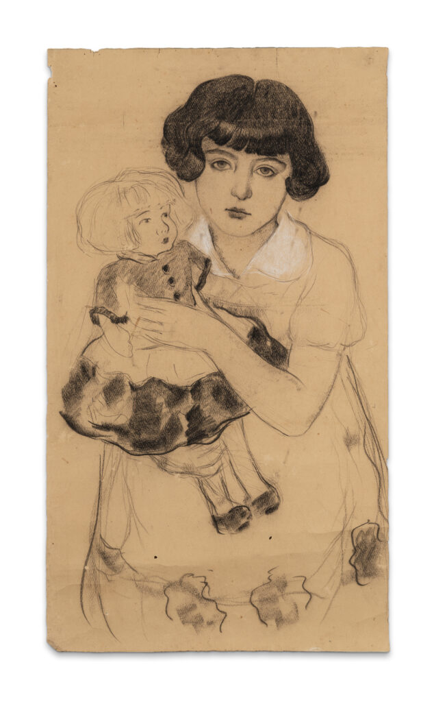 Ⓟ Le Van De (1906-1966), Fusain et crayon blanc sur papier Non signé 71,5 x 39,5 cm, adjugé 7 000 €