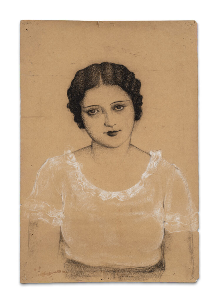 Ⓟ Le Van De (1906-1966), Ensemble de dix fusains et crayons sur papier représentant neuf portraits de femmes et un portrait d’homme Non signés Entre 48 x 31 cm et 59,5 x 39,5 cm, adjugé 27 000 €