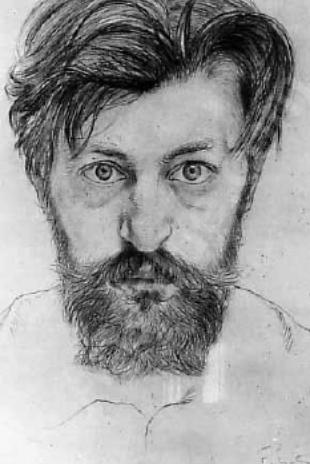 Expertise des œuvres de l'artiste "François-Louis Schmied" et présentation de celui-ci, Autoportrait gravé (mine de plomb) par François-Louis Schmied