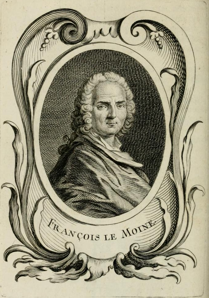 Expertise des œuvres de l'artiste "François Lemoyne" et présentation de celui-ci, Portrait gravé de Lemoyne, paru dans tome quatrieme de l'Abrégé de la vie des plus fameux peintres (1762), conservé au Getty Research Institute, Los Angeles
