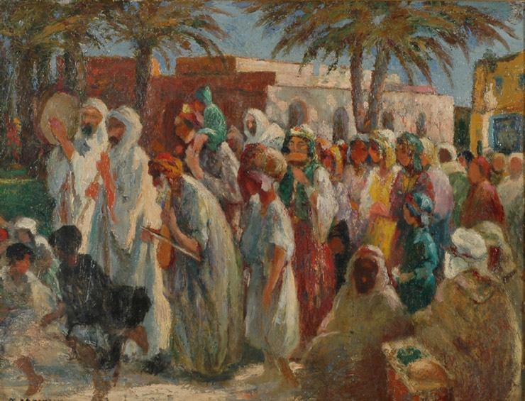 Expertise des œuvres de l'artiste "Nicolas Gropeanu" et présentation de celui-ci, oeuvre "Procesiune în Palestina"