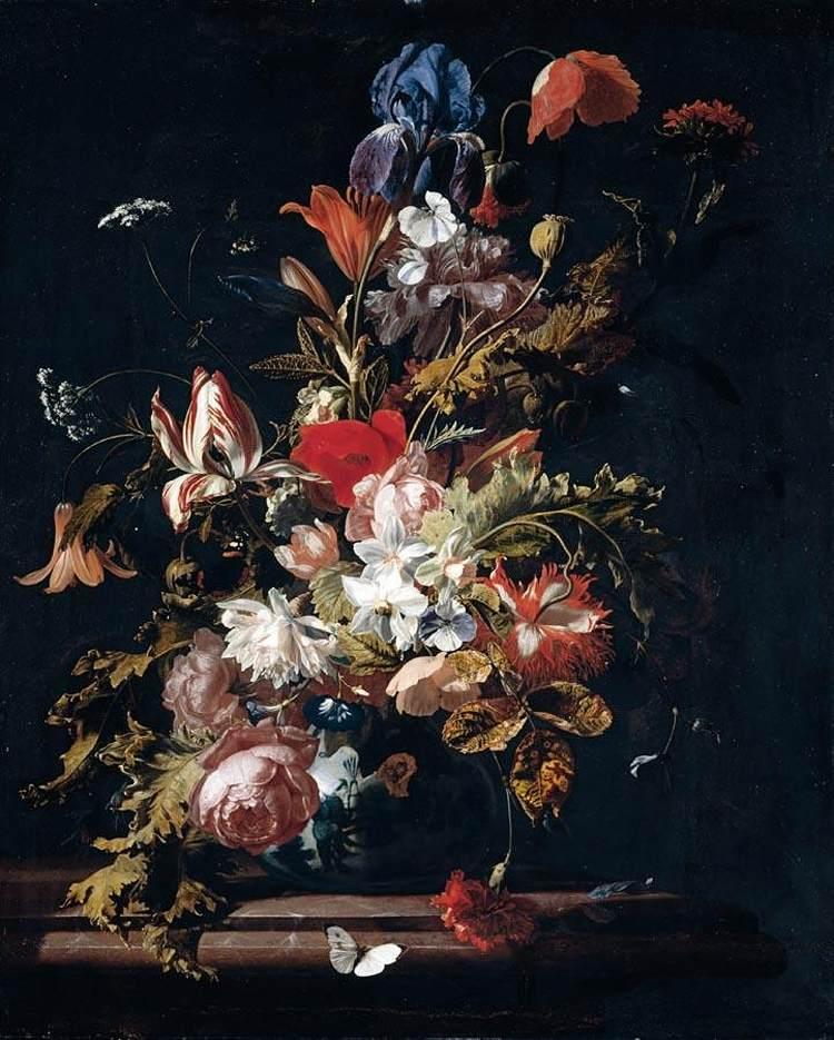 Expertise des œuvres de l'artiste "Simon Verelst" et présentation de celui-ci, "Flower still life"