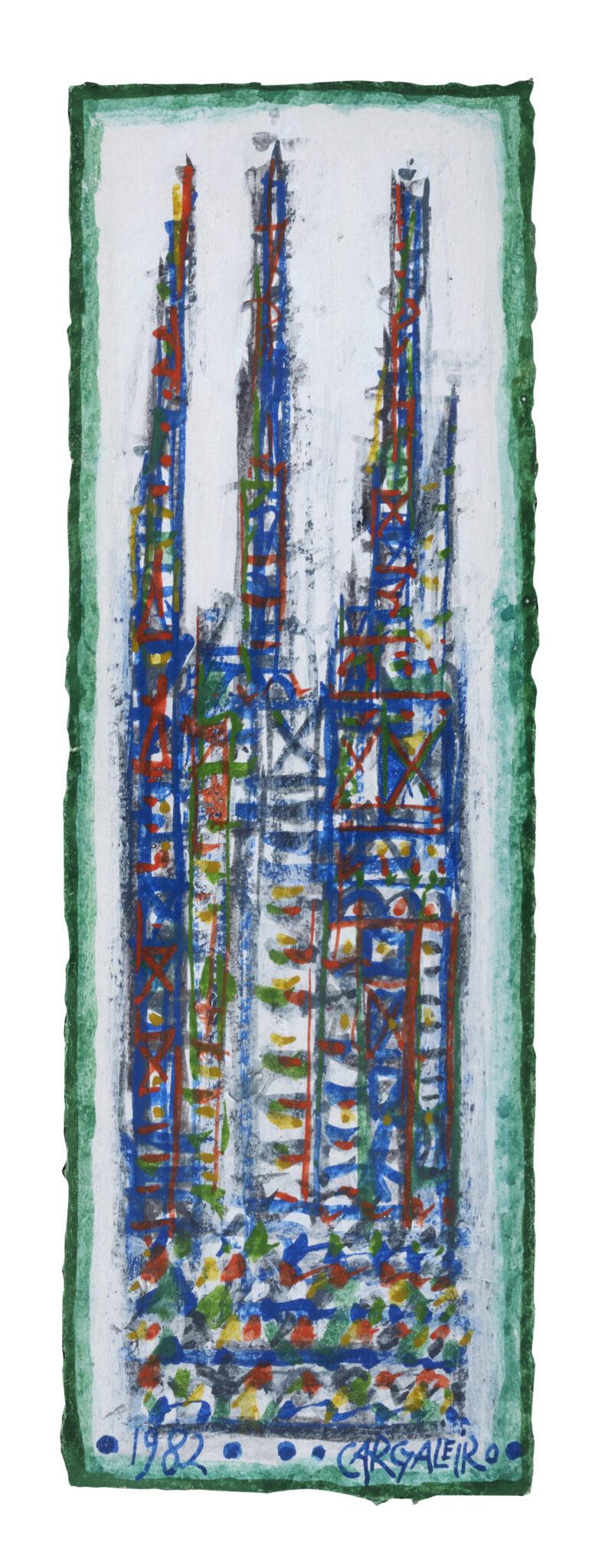Manuel CARGALEIRO (1927-2024) - Sans titre, 1982 - Description : Gouache sur papier signé en bas à droite, daté en bas à gauche 25,5 x 8,5 cm Provenance : Collection particulière, France ConstatEtat : Oeuvre encadrée sous verre, non examinée hors de son cadre Rien à signaler Très bon état général - Adjugé 4 800 €