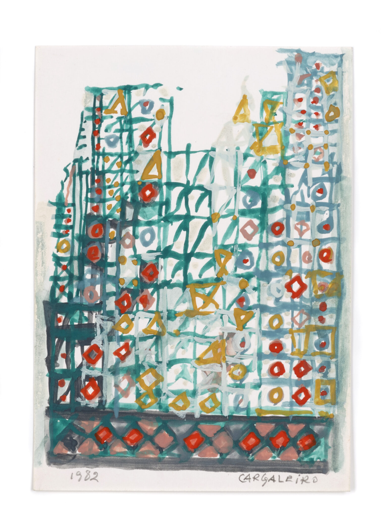 Manuel CARGALEIRO (1927-2024) - Sans titre, 1982 - Description : Gouache sur papier signé en bas à droite, daté en bas à gauche 15 x 10,7 cm Provenance : Collection particulière, France ConstatEtat : Oeuvre non encadrée Rien à signaler Très bon état général Unframed artwork Nothing to report In very good condition - Adjugé 3 500 €
