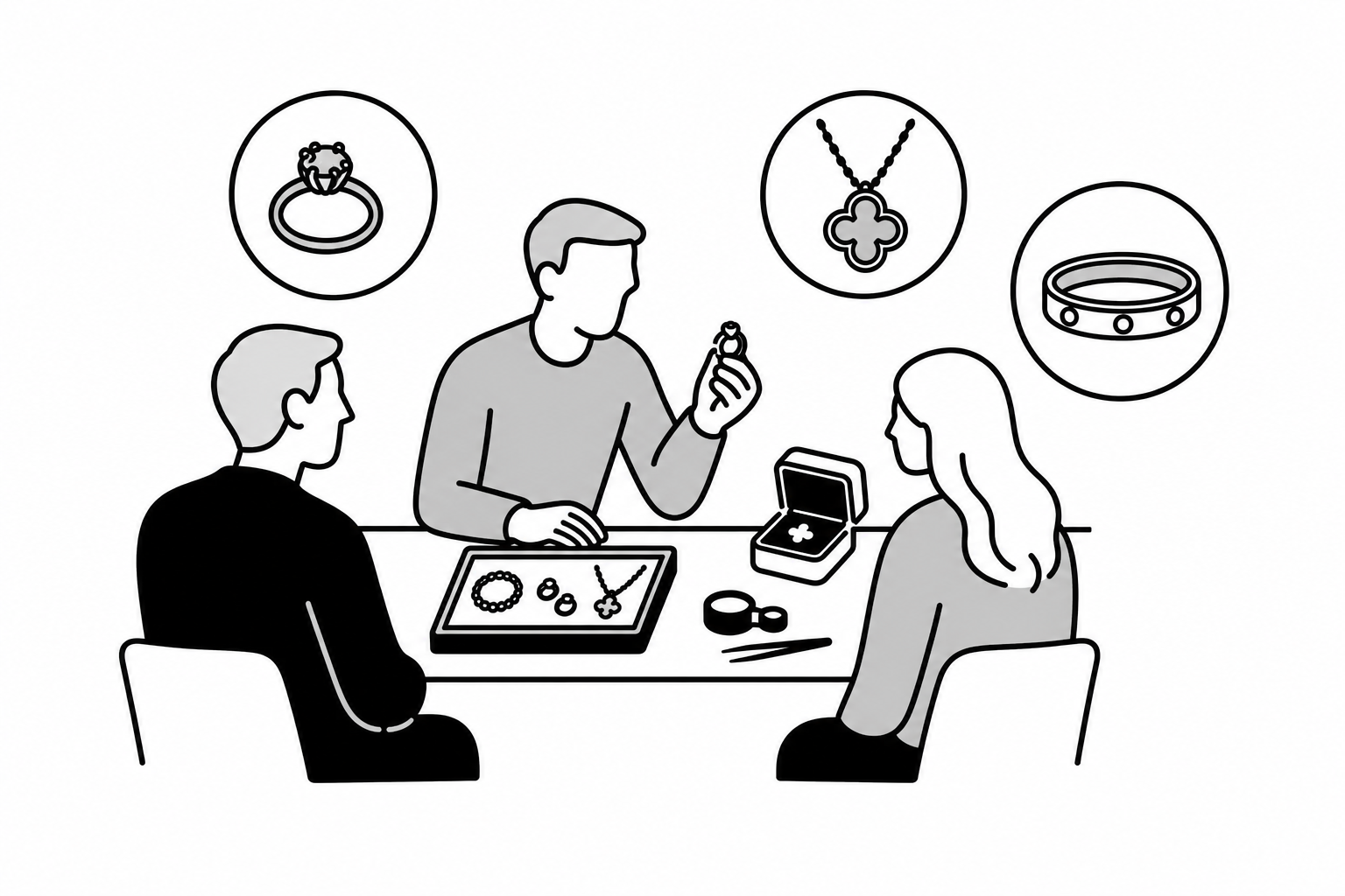 Illustration éditoriale liée au sujet : Comment reconnaître et faire estimer un bijou signé Cartier, Van Cleef & Arpels ou Boucheron ?