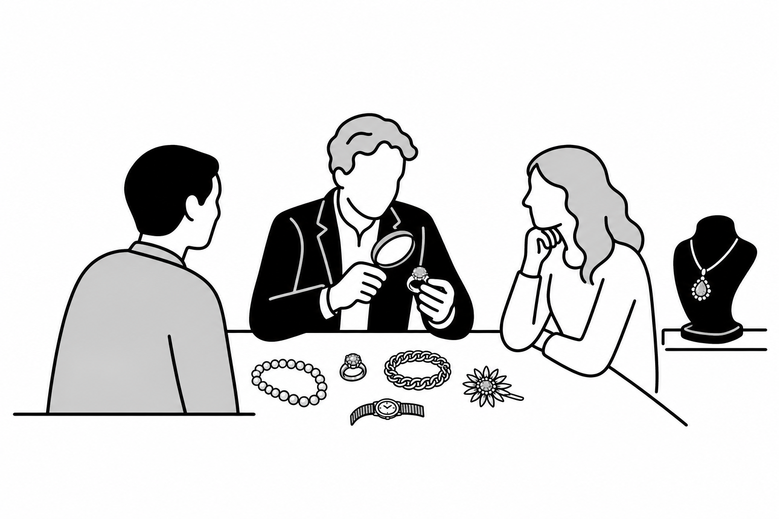 Illustration éditoriale liée au sujet : Comment faire estimer des bijoux de succession avant un partage ou une vente ?