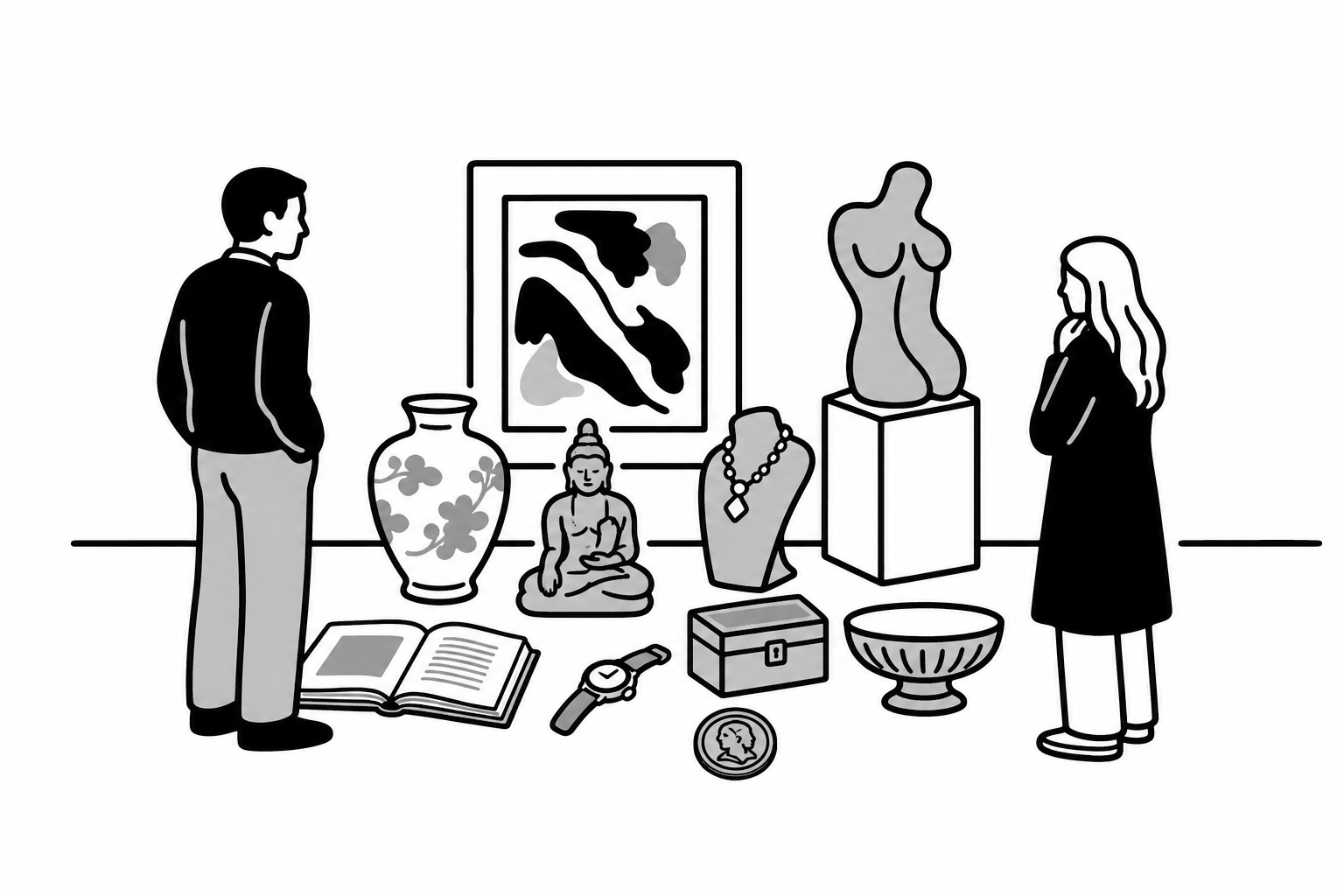 Illustration éditoriale liée au sujet : Quels objets d’art peuvent être estimés par un expert ?
