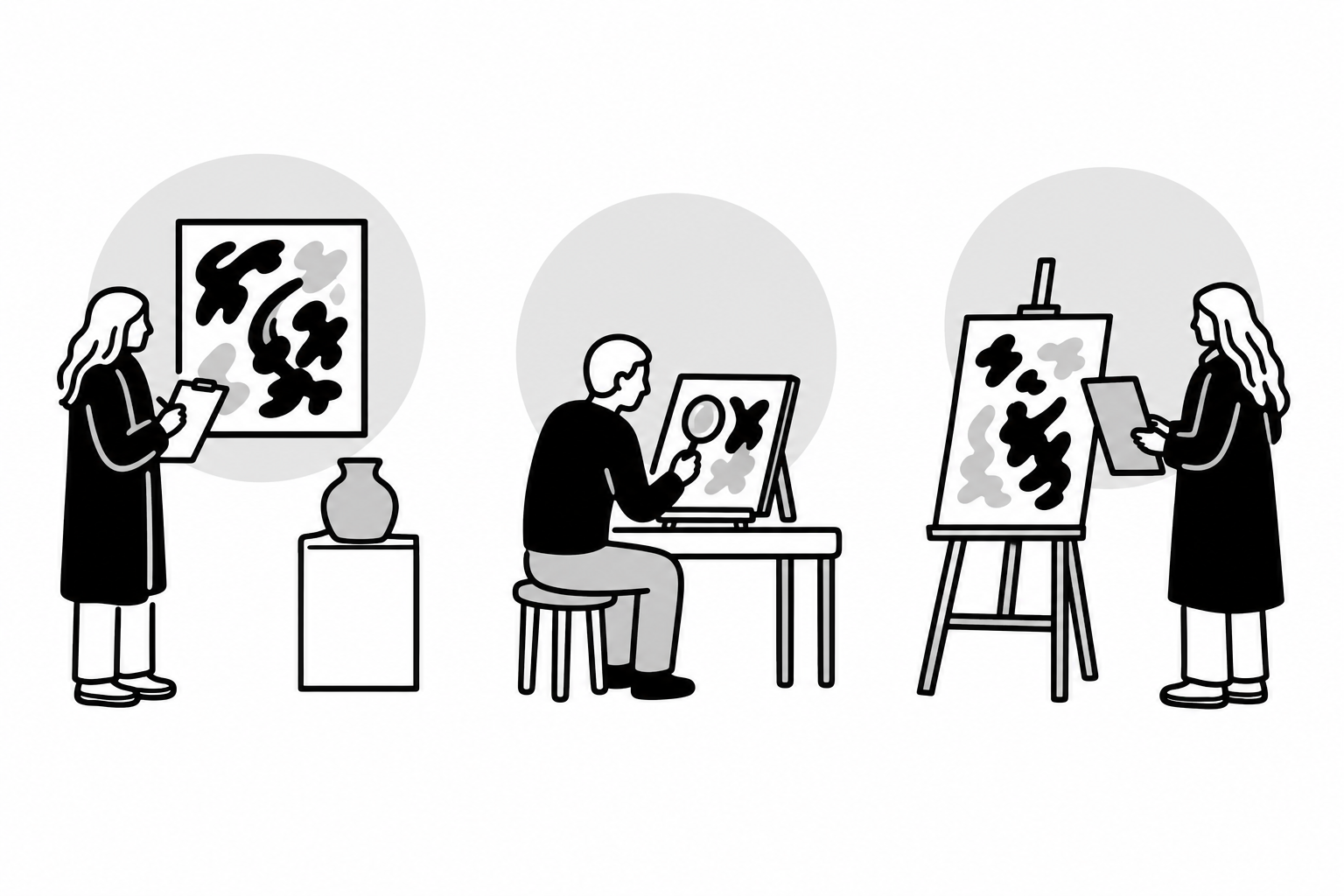 Illustration éditoriale liée au sujet : Quelle est la différence entre une estimation, une expertise et une authentification d’œuvre d’art ?