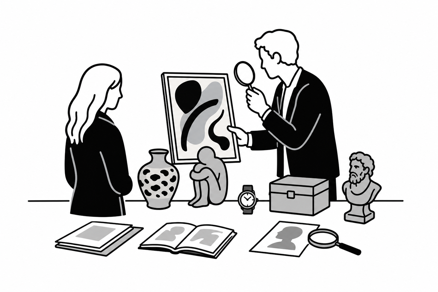 Illustration éditoriale liée au sujet : Comment se déroule l’expertise d’un tableau ou d’un objet d’art ?