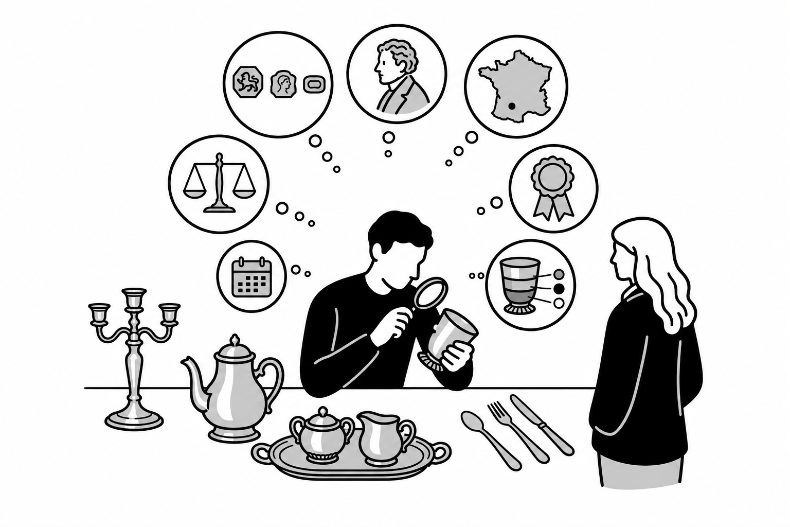 Illustration éditoriale liée au sujet : Le poids d’un objet en argent suffit-il à connaître sa valeur ?