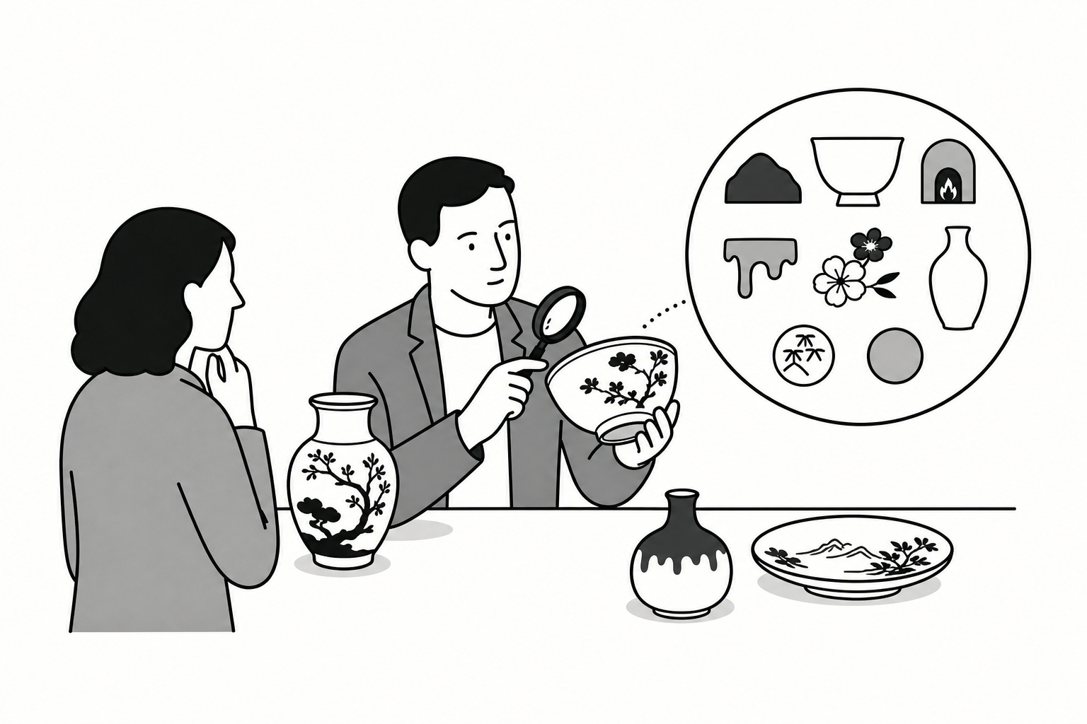 Illustration éditoriale liée au sujet : Quels critères permettent d’authentifier une céramique japonaise ancienne ?