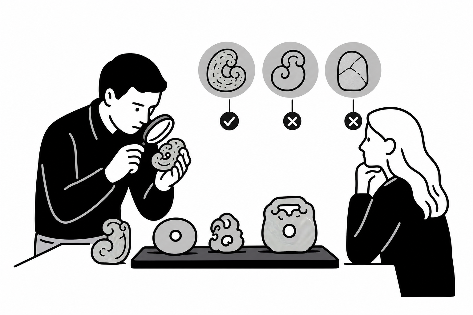 Illustration éditoriale liée au sujet : Comment reconnaître un jade chinois ancien et distinguer une reproduction ?