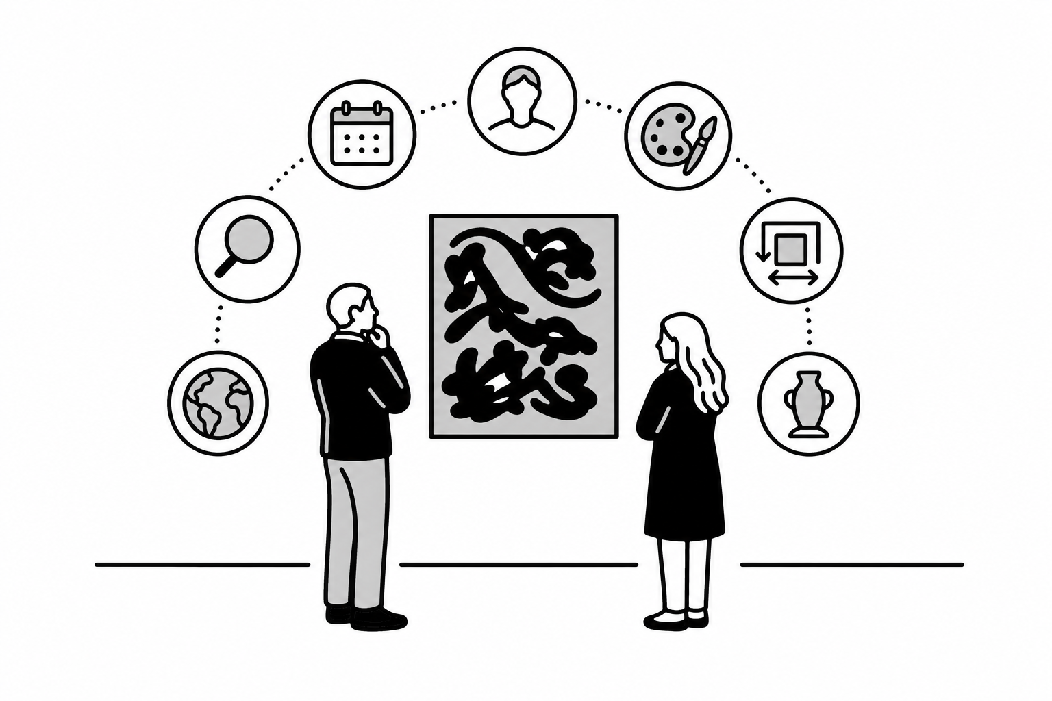 Illustration éditoriale liée au sujet : Quels critères déterminent la valeur d’une œuvre d’art ?