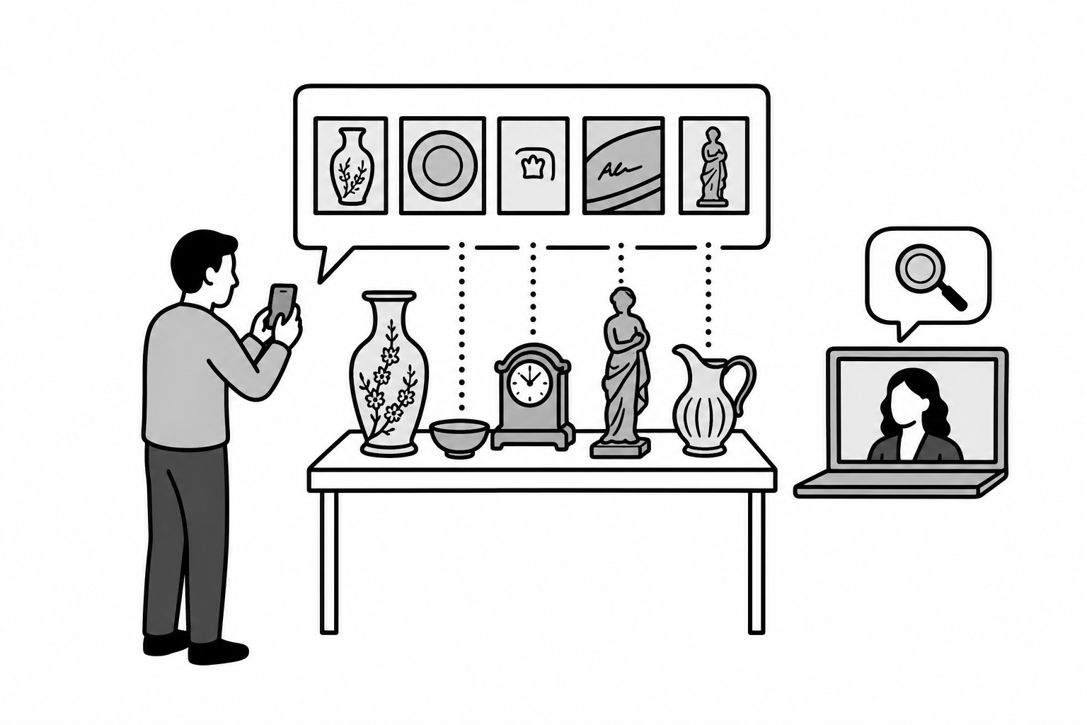 Illustration éditoriale liée au sujet : Comment faire expertiser gratuitement un objet d’art ancien à partir de photographies ?