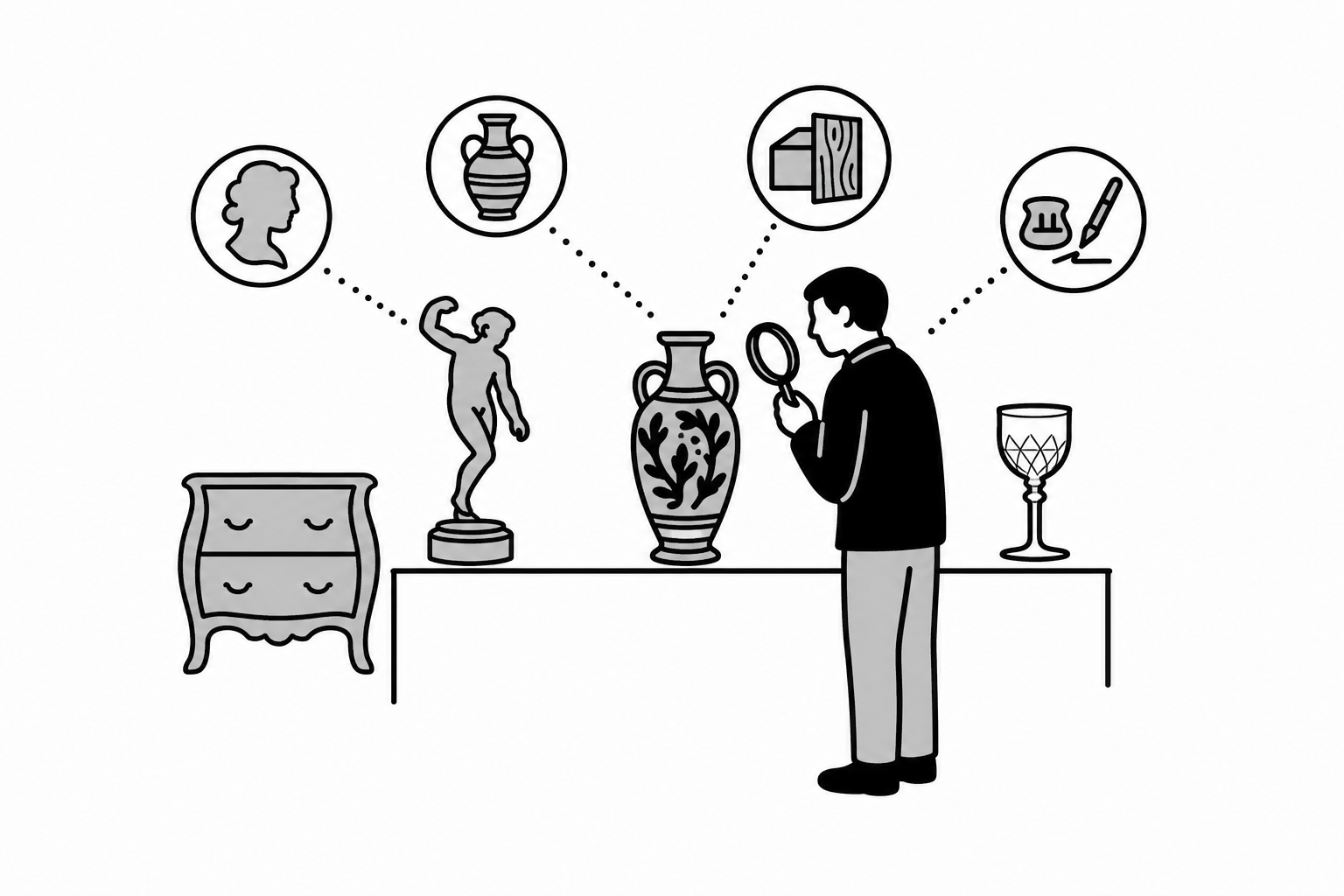Illustration éditoriale liée au sujet : Comment savoir si un objet ancien est authentique ou une reproduction ?