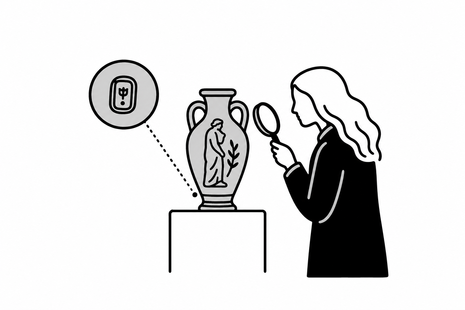 Illustration éditoriale liée au sujet : Comment identifier la signature ou le poinçon d’un objet ancien ?