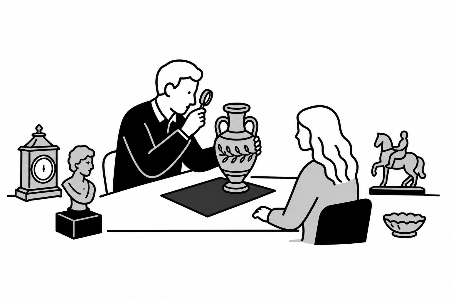 Illustration éditoriale liée au sujet : Comment faire estimer un objet d’art ancien avant une vente ou une succession ?