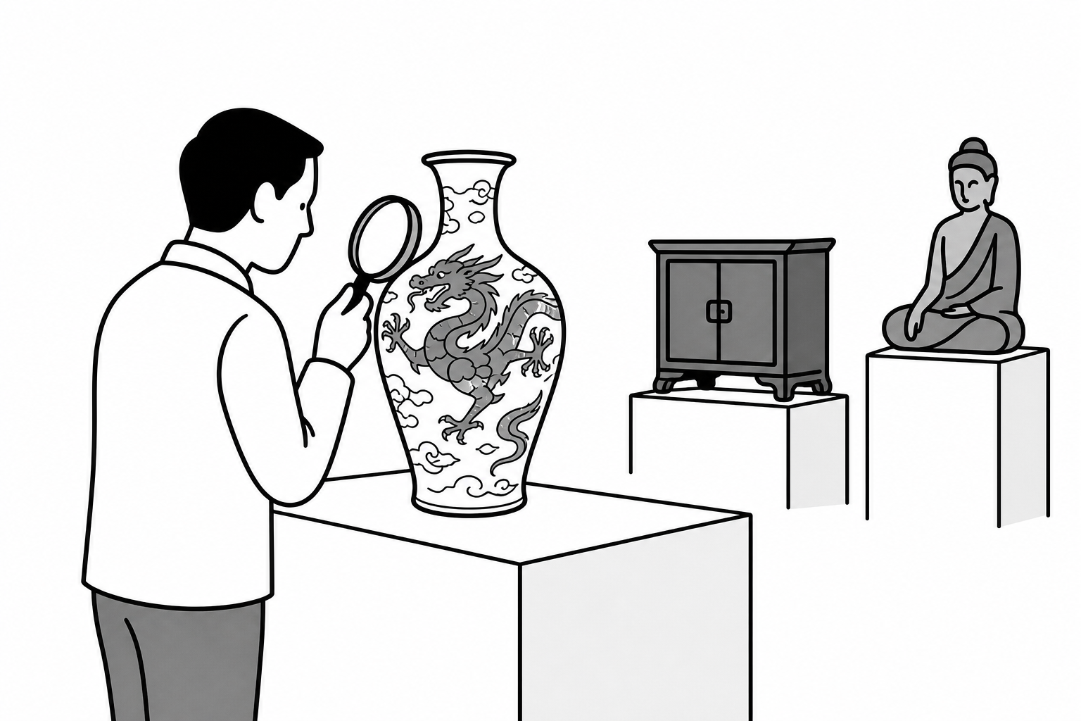 Illustration éditoriale liée au sujet : Comment savoir si un objet chinois ancien est authentique ou une reproduction ?