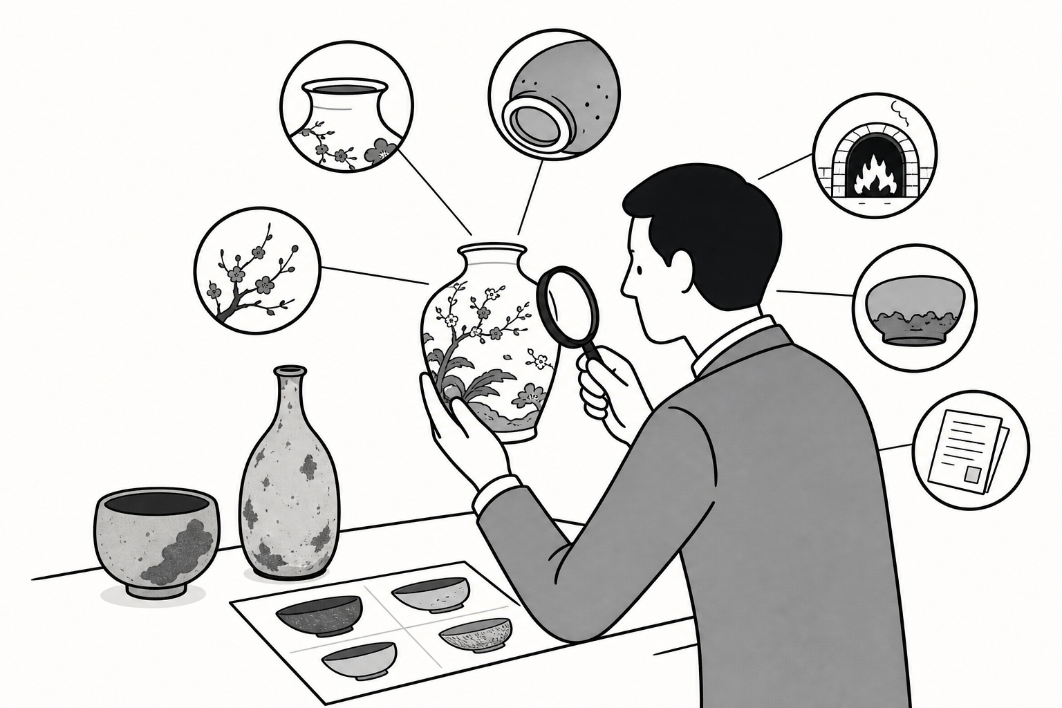 Illustration éditoriale liée au sujet : Quels critères permettent d’identifier et d’estimer une céramique japonaise ancienne ?