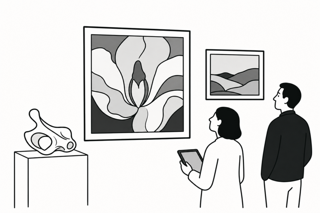 Illustration éditoriale liée au sujet : Estimation Georgia O’Keeffe : prix, cote et valeur de vos tableaux aux enchères