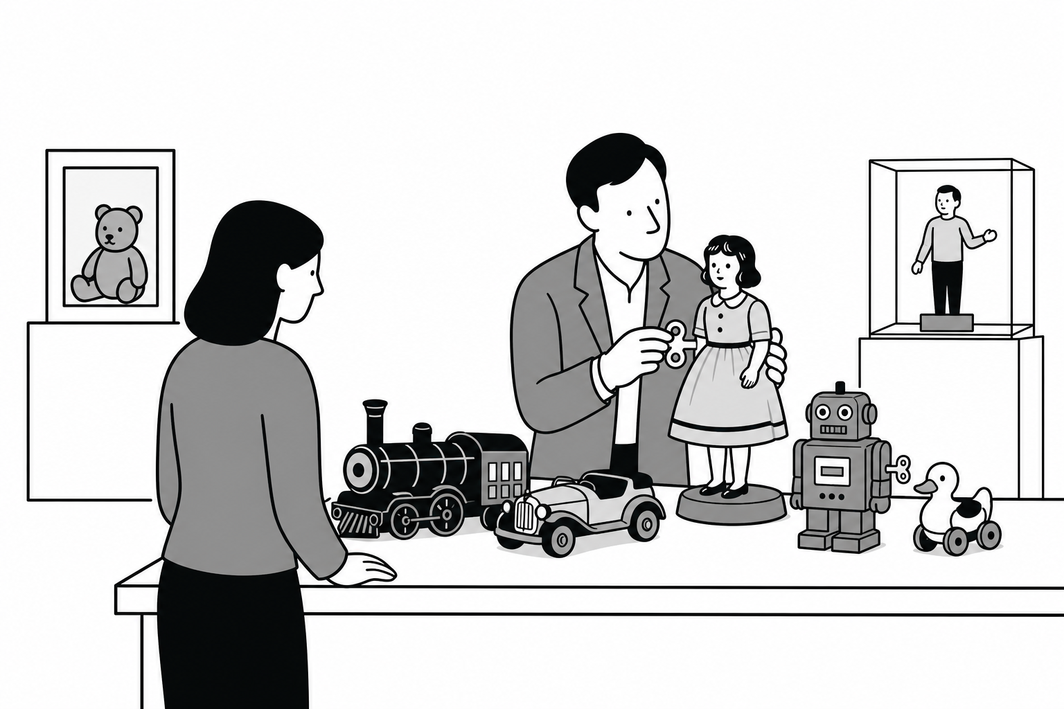 Illustration éditoriale liée au sujet : Comment faire expertiser des jouets anciens et automates à Floirac ?