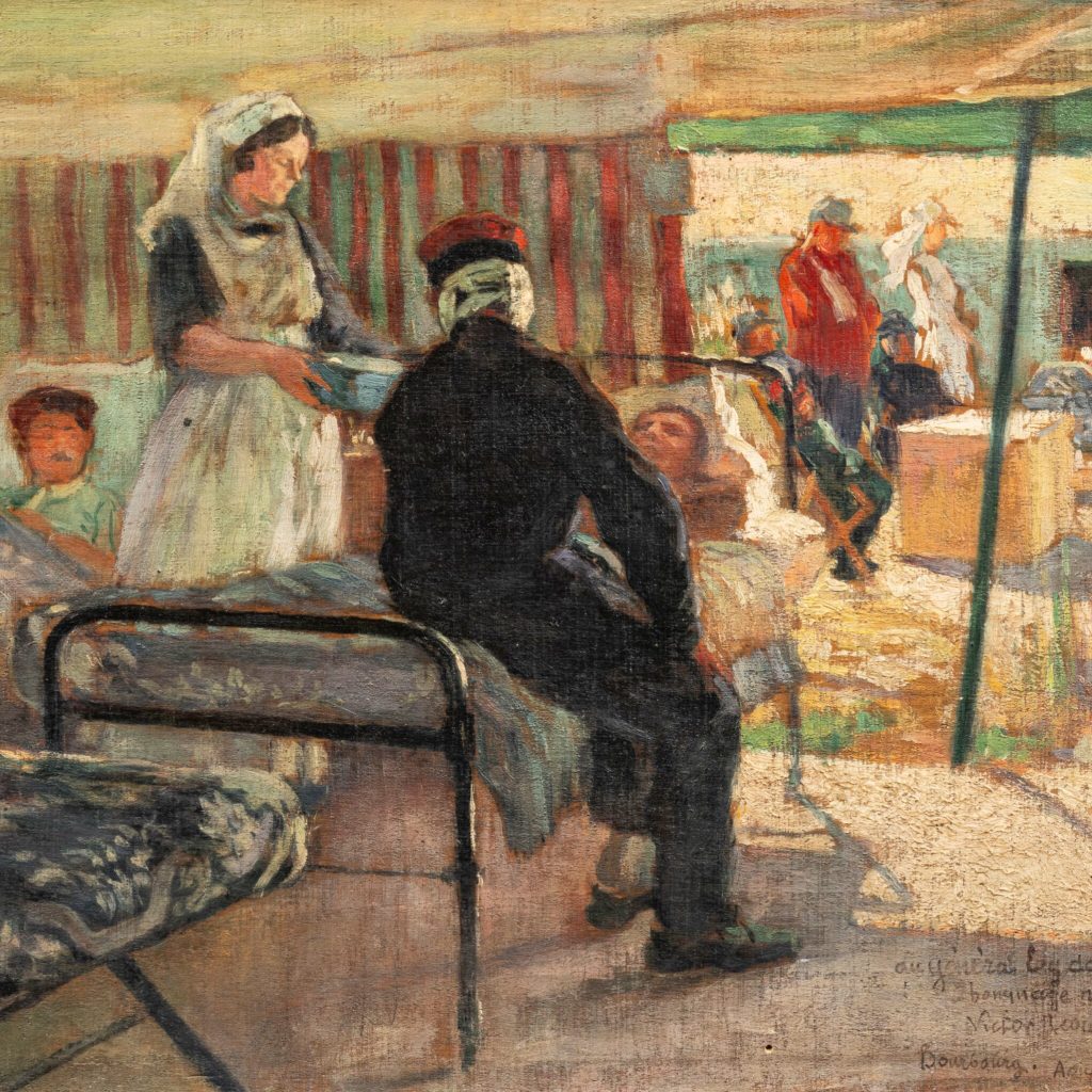 VICTOR TARDIEU (1870-1937) Le Général Eydoux au chevet d’un soldat, 1915