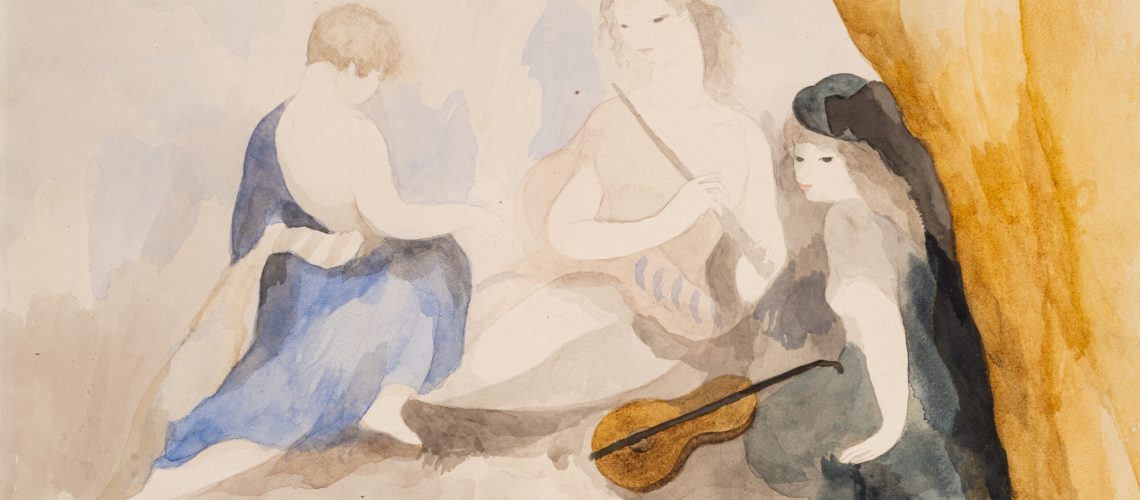 Estimation de l'œuvre "Le concert, Trois femmes" 1927 de l'artiste Marie Laurencin estimée et proposée par notre cabinet, adjugée 12 000 €