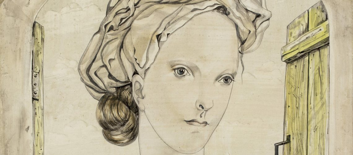 Jeune femme au turban, huile sur toile de Foujita