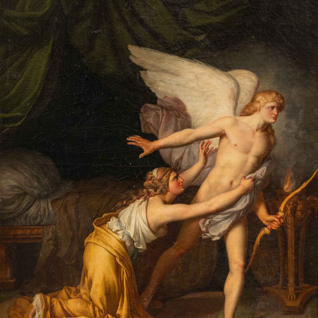 Estimation "Arts siècles classique" œuvre réalisé par l' "Ecole FRANCAISE de la fin du XVIIIème siècle" intitulée "Psyché retenant l’Amour" à la vente par notre cabinet d'expertise adjugé 5 900 €